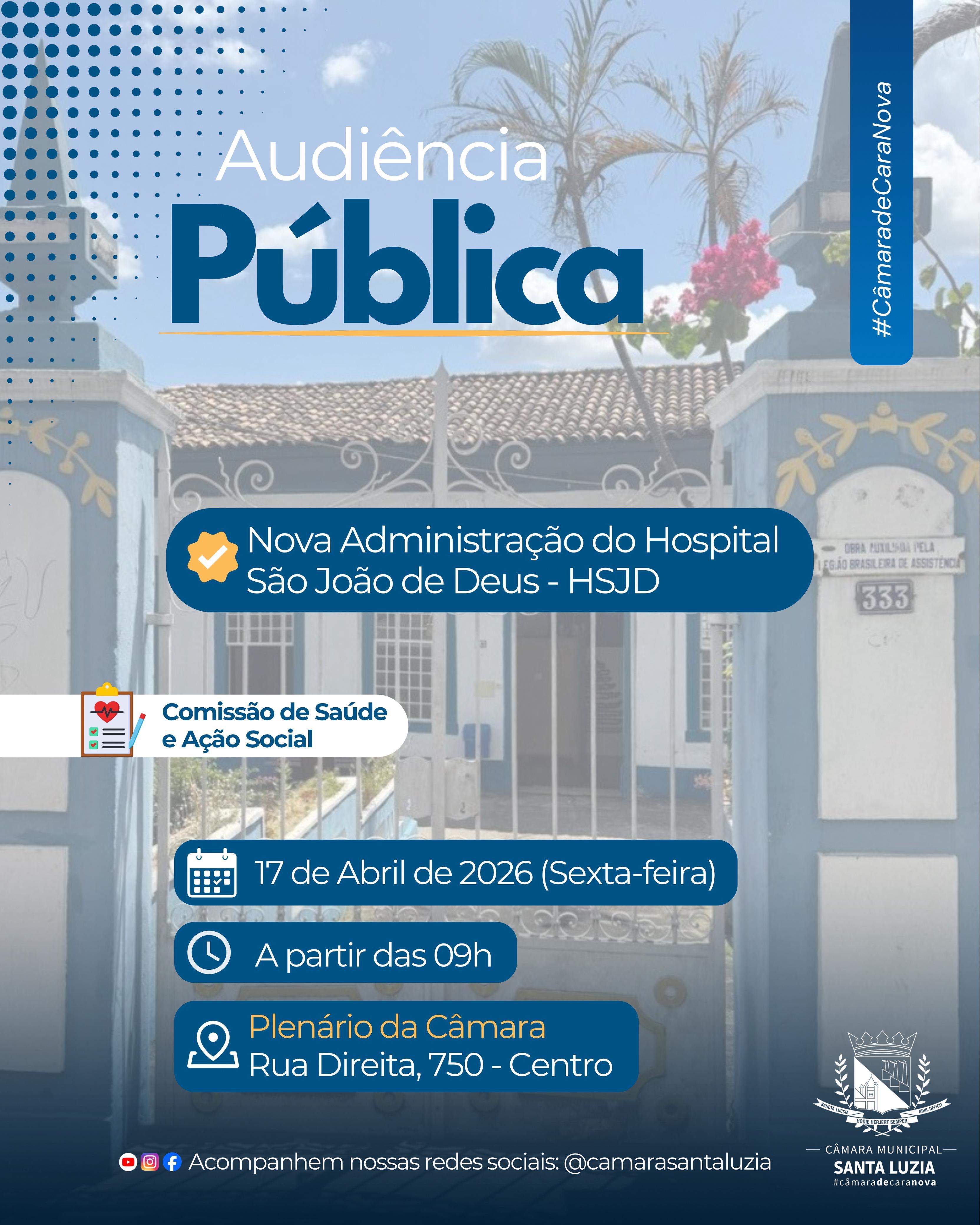 Imagem da notícia: Audiência Pública - Nova Administração do HSJD