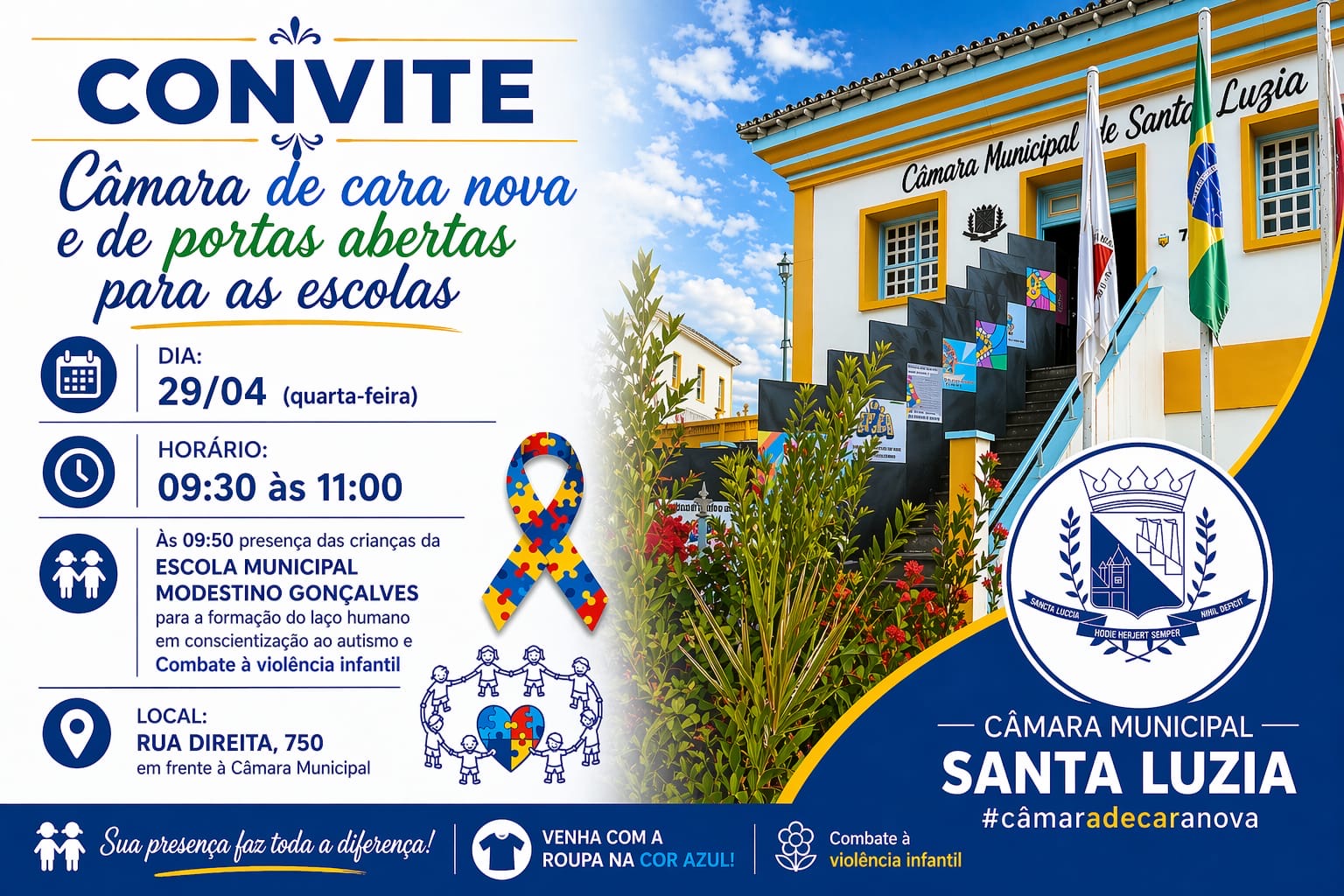 Imagem da notícia: CONVITE Câmara de cara nova e de portas abertas para as escolas