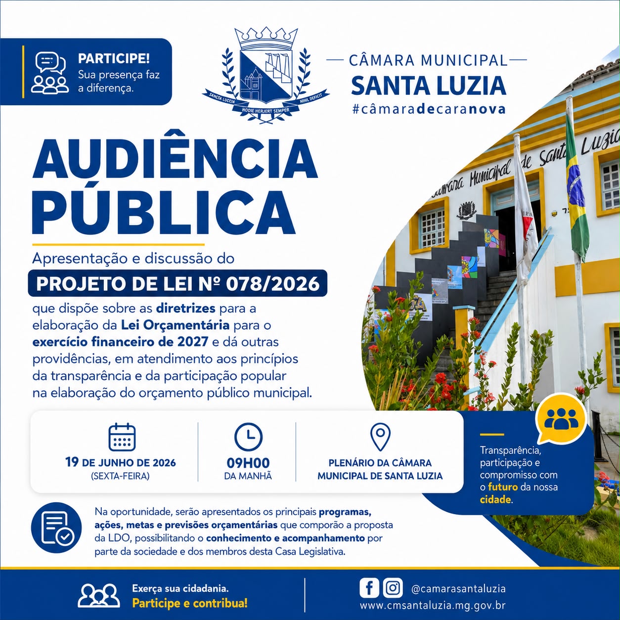 Imagem da notícia: Audiência Publica - Lei Orçamentária para exercício financeiro 2027