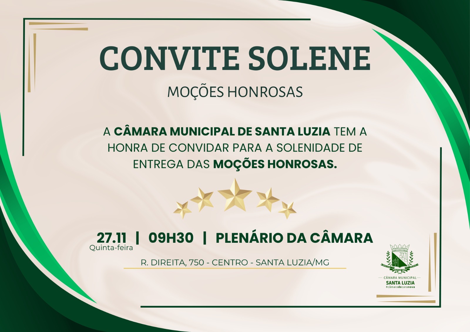 Convite Solene - MOÇÔES HONROSAS