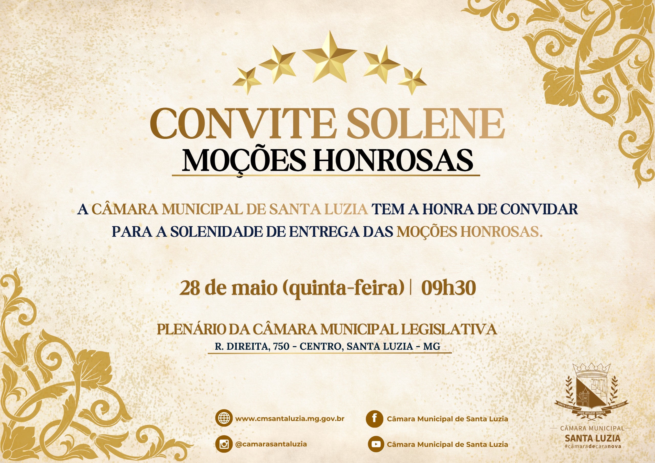 Imagem da notícia: Convite Solene Moções Honrosas