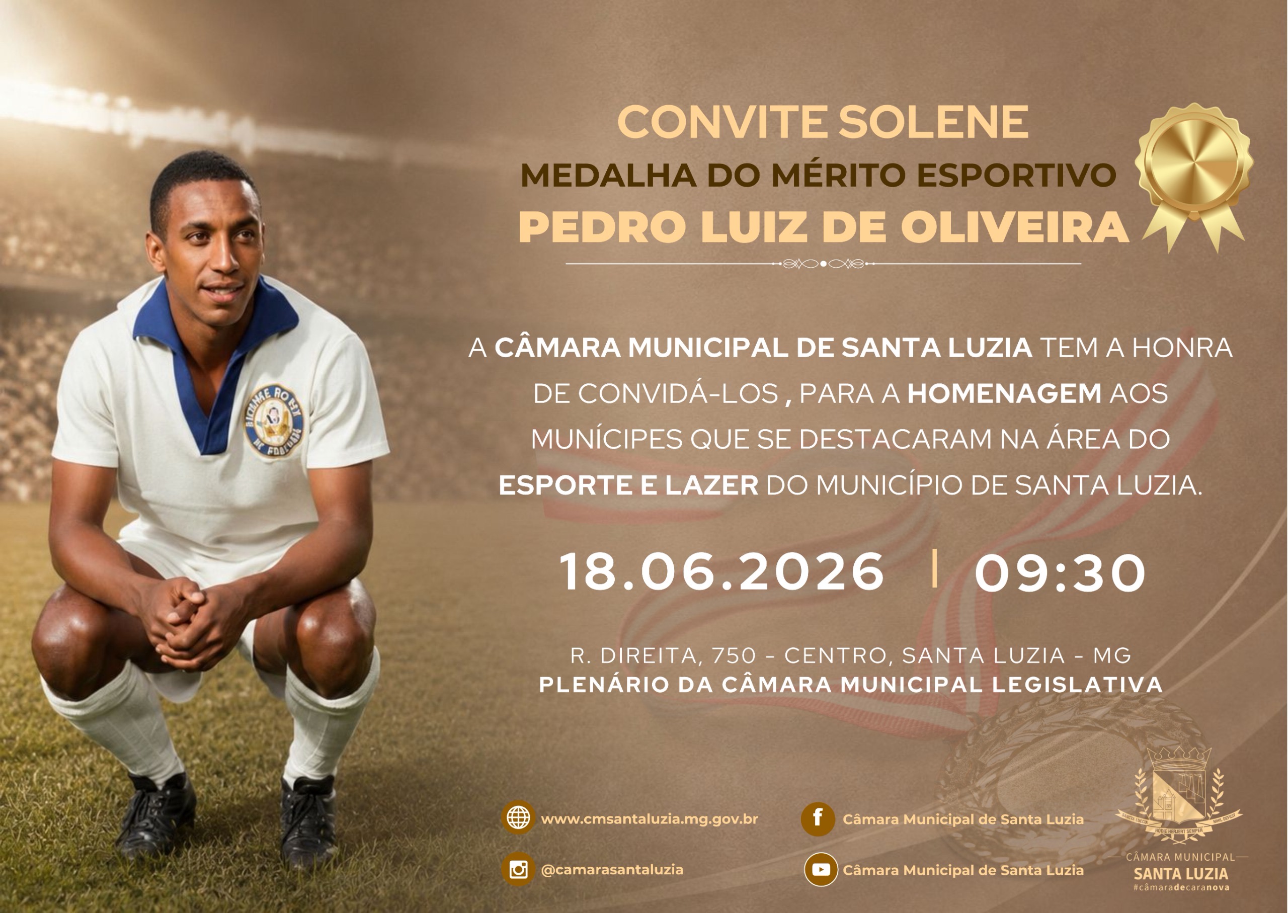 NOTÍCIA: Convite Solene - Medalha do Mérito Esportivo - Pedro Luiz...