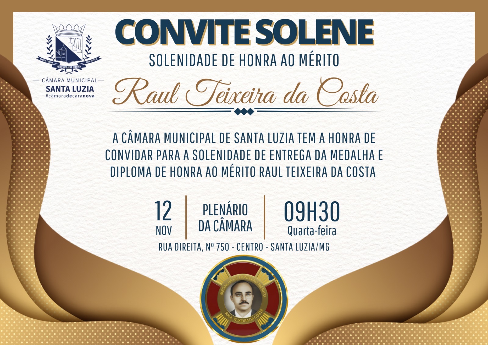 NOTÍCIA: Convite Solene - Solenidade de Honra ao Mérito Raul...