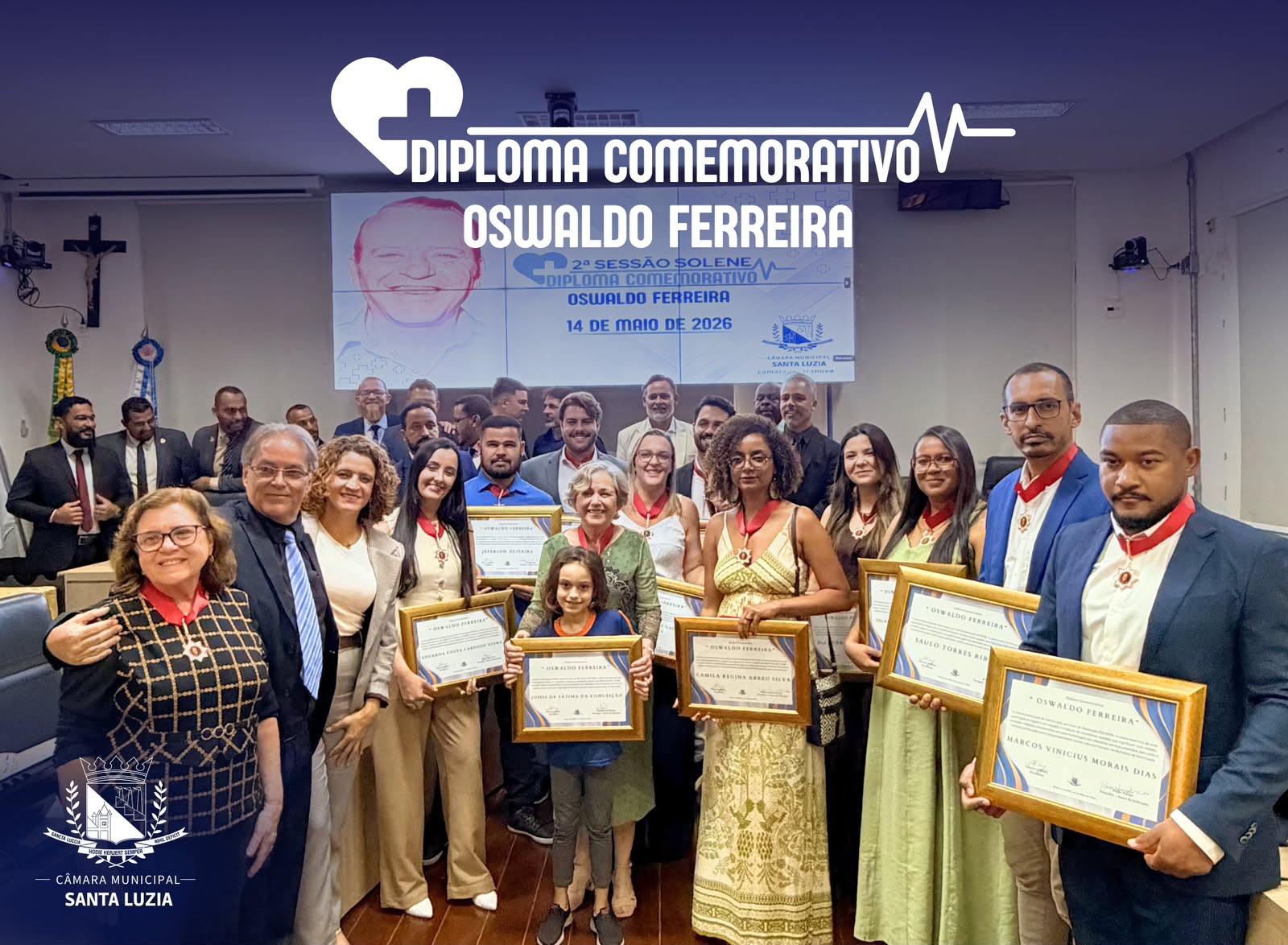 Imagem da notícia: 2ª Sessão Solene - Diploma Comemorativo OSVALDO FERREIRA